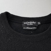 Yves Saint Laurent YSL Black Embroidered Logo Woolen Jumper XXL - Threads Uncovered