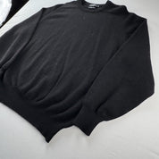Yves Saint Laurent YSL Black Embroidered Logo Woolen Jumper XXL - Threads Uncovered
