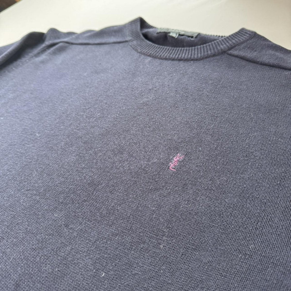 Yves Saint Laurent YSL Embroidered Logo Cotton Jumper XXL - Threads Uncovered