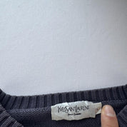 Yves Saint Laurent YSL Embroidered Logo Crewneck Jumper L - Threads Uncovered