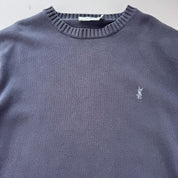 Yves Saint Laurent YSL Embroidered Logo Crewneck Jumper L - Threads Uncovered