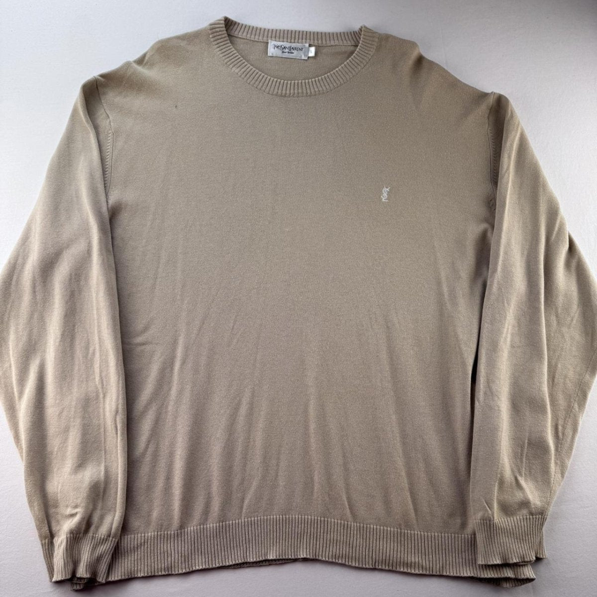 Yves Saint Laurent YSL Embroidered Logo Jumper L - Threads Uncovered