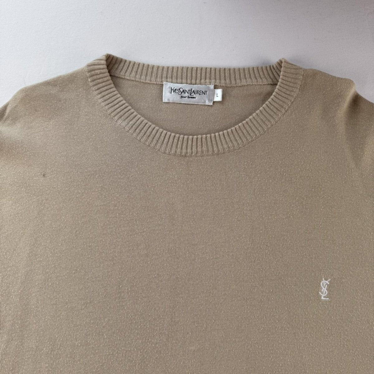 Yves Saint Laurent YSL Embroidered Logo Jumper L - Threads Uncovered