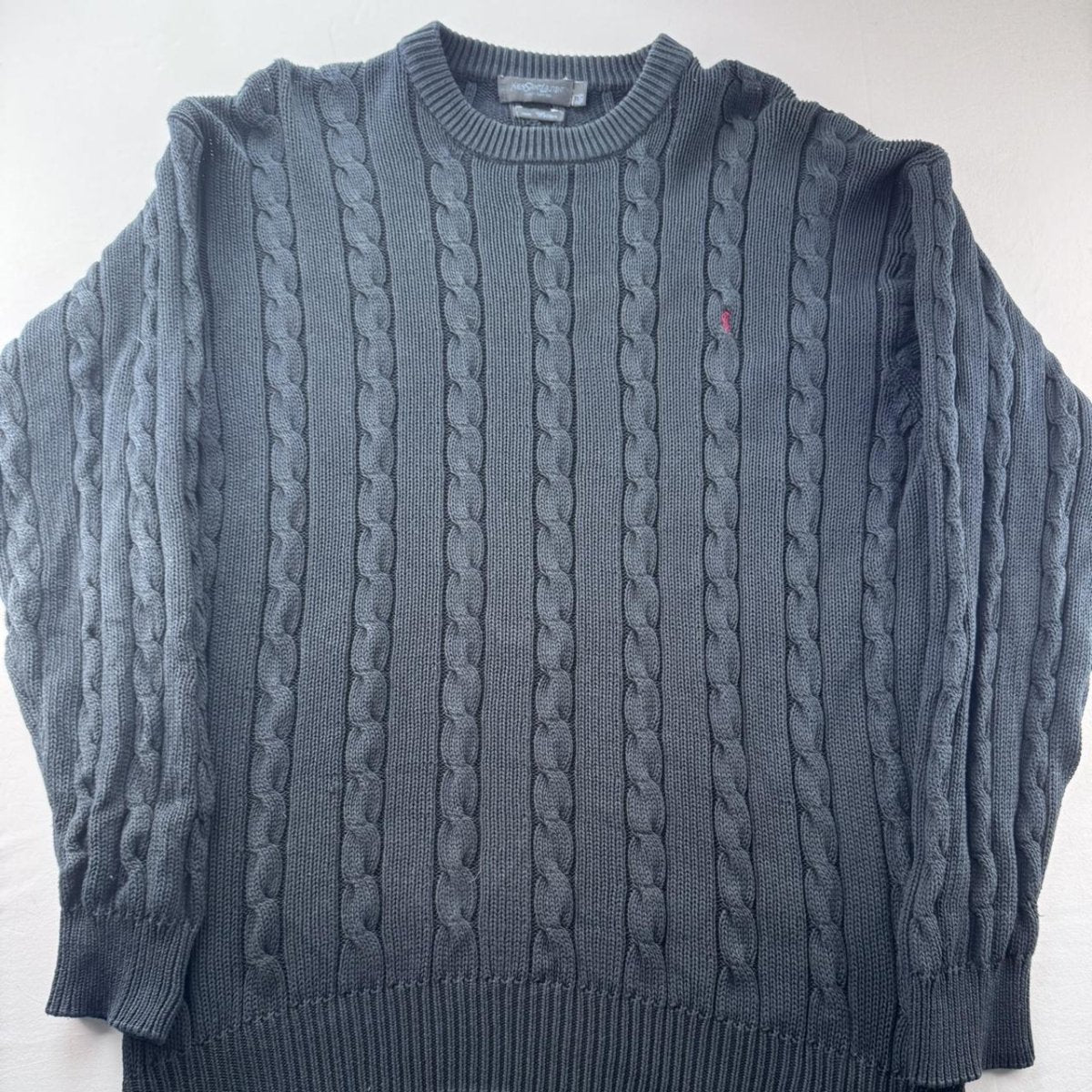 Yves Saint Laurent YSL Embroidered Logo Thick Knitted Cable Knit Jumper XXL - Threads Uncovered