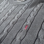 Yves Saint Laurent YSL Embroidered Logo Thick Knitted Cable Knit Jumper XXL - Threads Uncovered