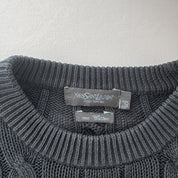 Yves Saint Laurent YSL Embroidered Logo Thick Knitted Cable Knit Jumper XXL - Threads Uncovered