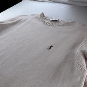 Yves Saint Laurent YSL Embroidered Logo Thick Knitted Jumper L - Threads Uncovered