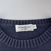 Yves Saint Laurent YSL Embroidered Logo Thick Knitted Jumper XL - Threads Uncovered