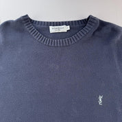Yves Saint Laurent YSL Embroidered Logo Thick Knitted Jumper XL - Threads Uncovered