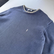 Yves Saint Laurent YSL Embroidered Logo Thick Knitted Ribbed Jumper XL - Threads Uncovered