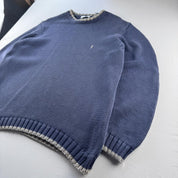 Yves Saint Laurent YSL Embroidered Logo Thick Knitted Ribbed Jumper XL - Threads Uncovered