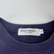 Yves Saint Laurent YSL Embroidered Thick Cotton Spellout Crewneck L - Threads Uncovered