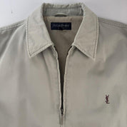 Yves Saint Laurent YSL Embroidered Thick Cotton Workwear Style Harrington XL - Threads Uncovered