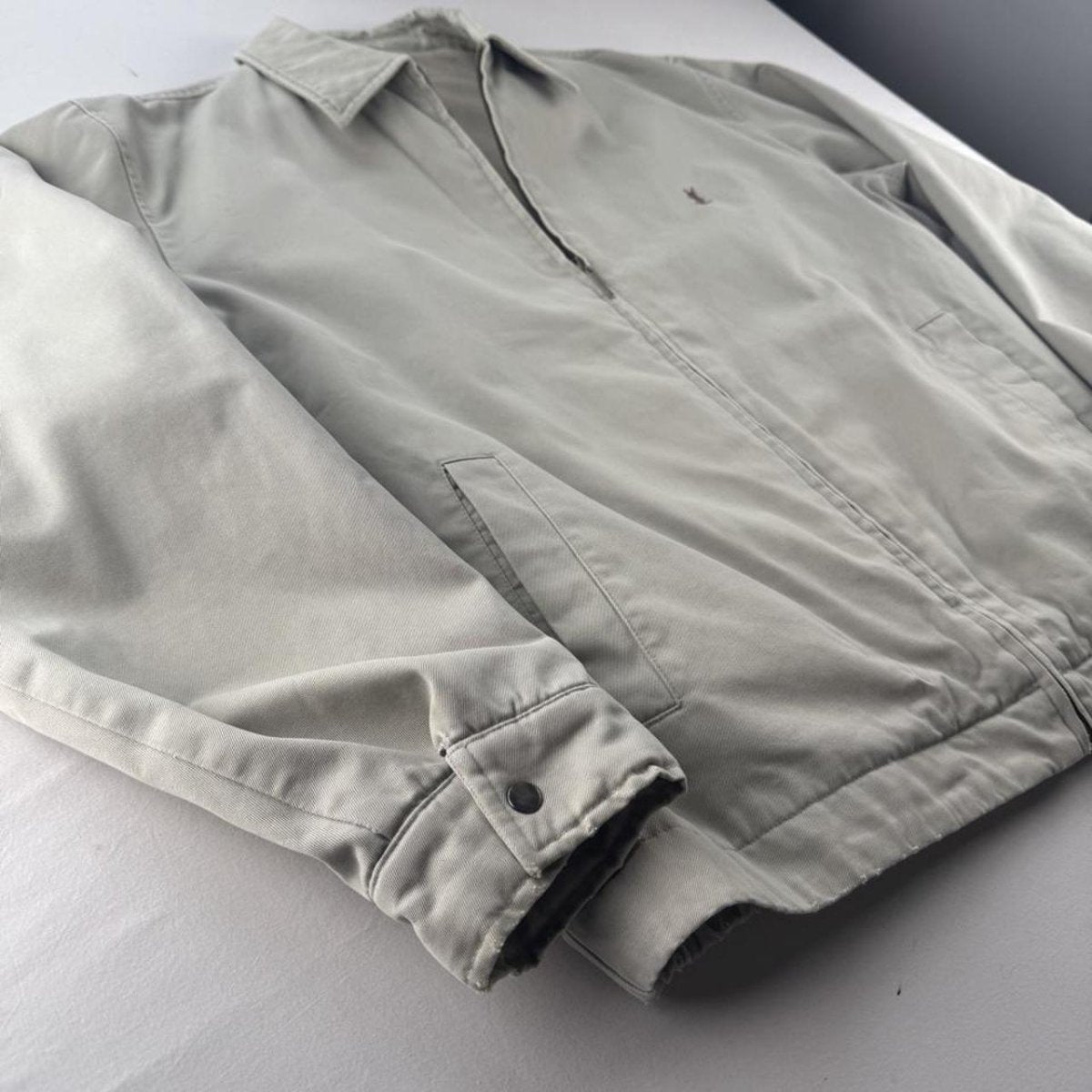 Yves Saint Laurent YSL Embroidered Thick Cotton Workwear Style Harrington XL - Threads Uncovered