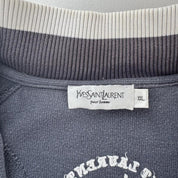 Yves Saint Laurent YSL Embroidered Thick Grey Cotton Track Jacket XXL - Threads Uncovered