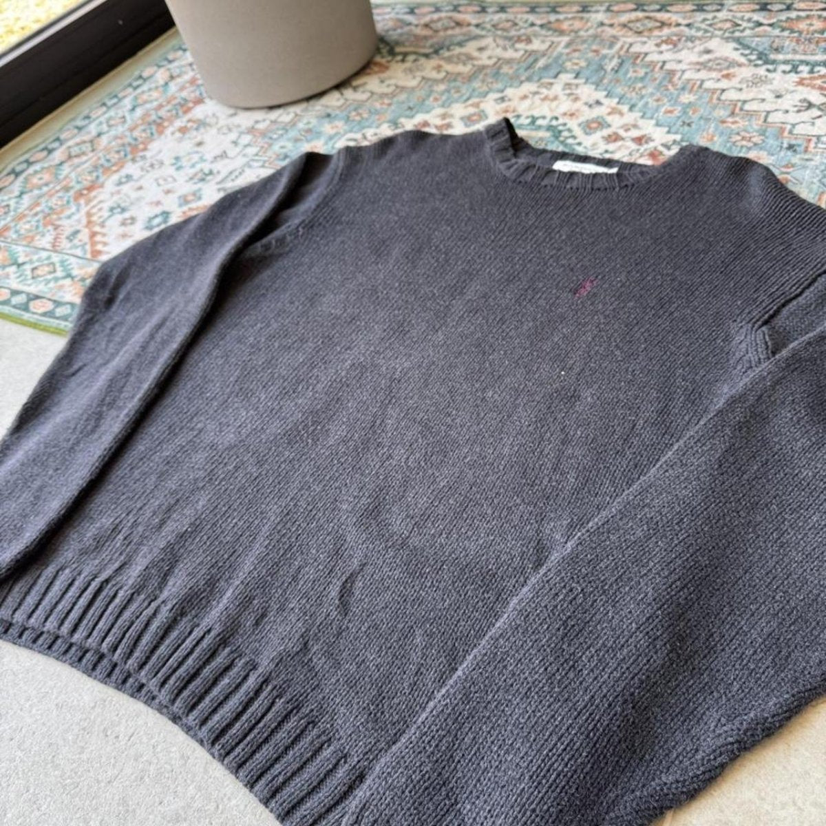 Yves Saint Laurent YSL Embroidered Thick Knitted Crewneck M - Threads Uncovered