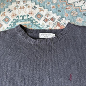 Yves Saint Laurent YSL Embroidered Thick Knitted Crewneck M - Threads Uncovered