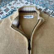 Yves Saint Laurent YSL Embroidered Thick Knitted Full Zip Jumper XL - Threads Uncovered
