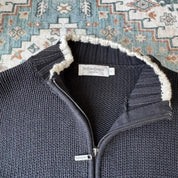 Yves Saint Laurent YSL Embroidered Thick Knitted Full Zip Large - Threads Uncovered
