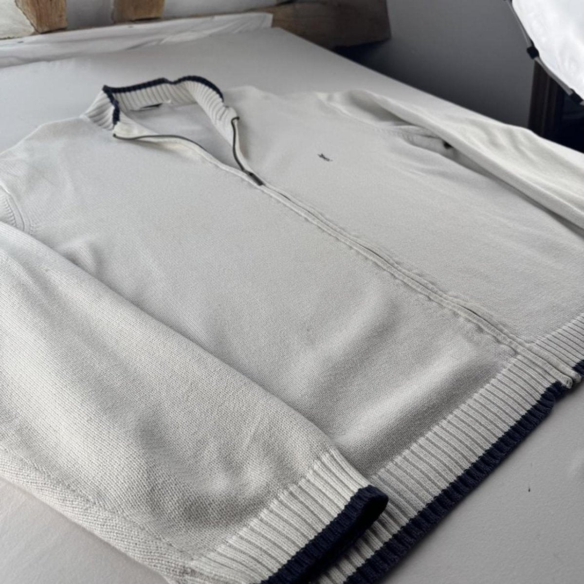 Yves Saint Laurent YSL Embroidered Thick Knitted Full Zip XXL - Threads Uncovered