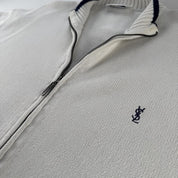 Yves Saint Laurent YSL Embroidered Thick Knitted Full Zip XXL - Threads Uncovered