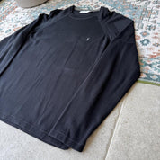 Yves Saint Laurent YSL Embroidered Thin Knitted Black Sweatshirt L - Threads Uncovered