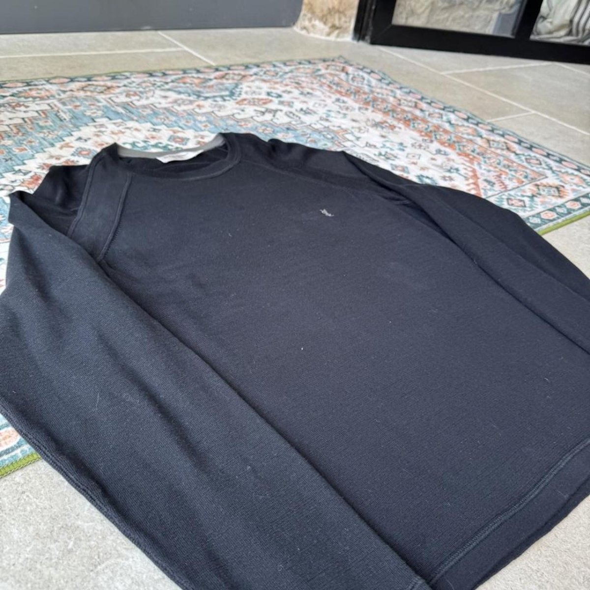 Yves Saint Laurent YSL Embroidered Thin Knitted Black Sweatshirt L - Threads Uncovered