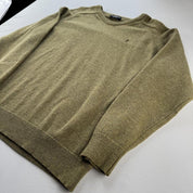 Yves Saint Laurent YSL Khaki Woolen Knitted Jumper M - Threads Uncovered