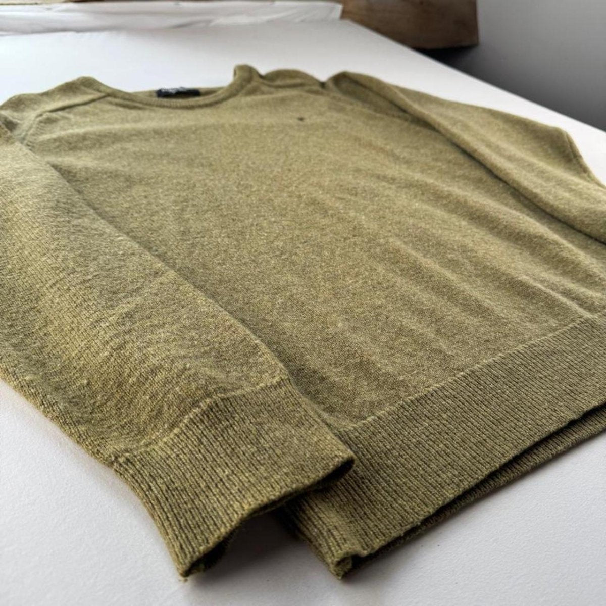 Yves Saint Laurent YSL Khaki Woolen Knitted Jumper M - Threads Uncovered