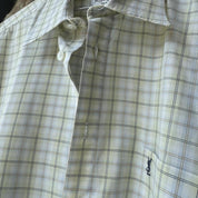 Yves Saint Laurent YSL Short Sleeve Embroidered Logo Button Down Shirt XL - Threads Uncovered