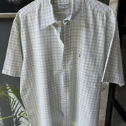Yves Saint Laurent YSL Short Sleeve Embroidered Logo Button Down Shirt XL - Threads Uncovered