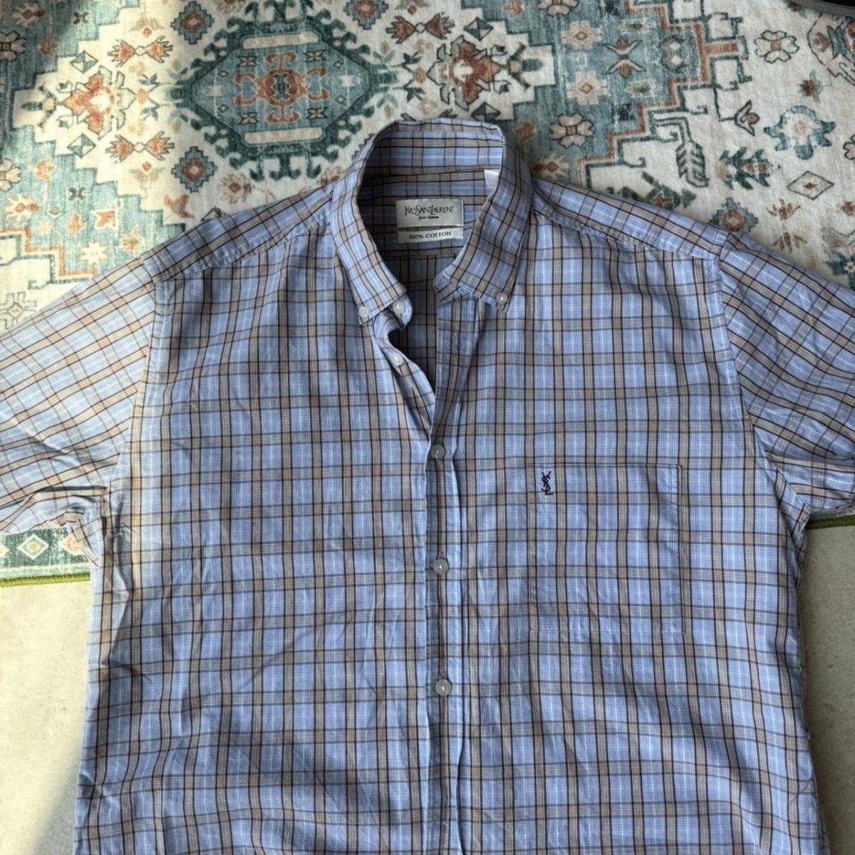 Yves Saint Laurent YSL Striped Cropped Shirt 10 - Threads Uncovered