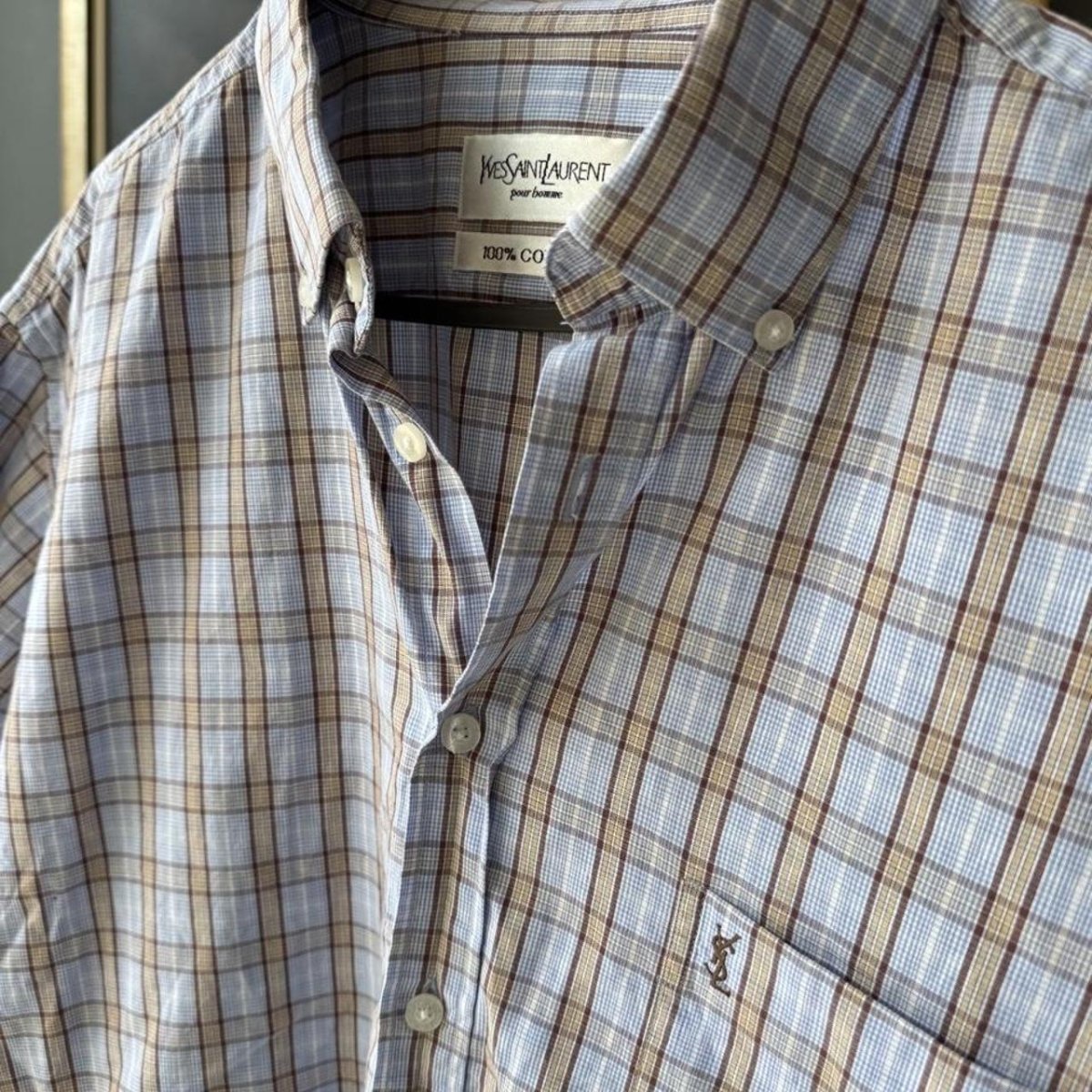 Yves Saint Laurent YSL Striped Cropped Shirt 10 - Threads Uncovered