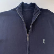 Yves Saint Laurent YSL Thick Embroidered Full Zip Jumper L - Threads Uncovered