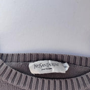 Yves Saint Laurent YSL Thick Embroidered Grey Sweatshirt XXL - Threads Uncovered