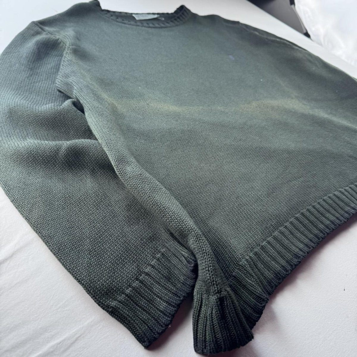 Yves Saint Laurent YSL Thick Embroidered Logo Two Tone Crewneck XL - Threads Uncovered
