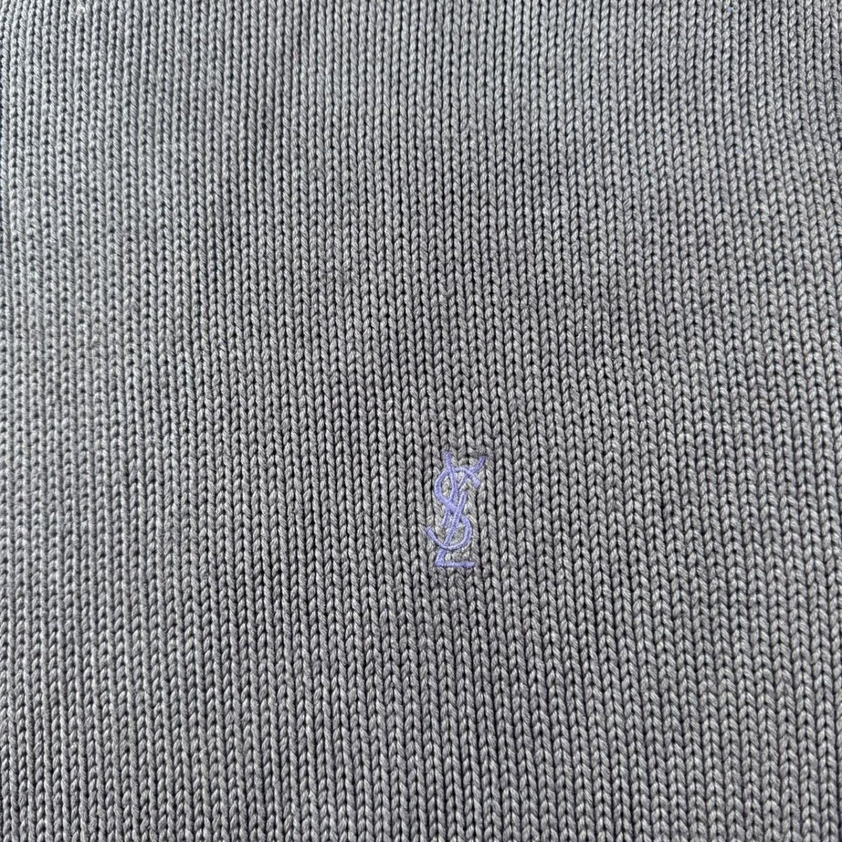 Yves Saint Laurent YSL Thick Embroidered Logo Two Tone Crewneck XL - Threads Uncovered