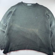 Yves Saint Laurent YSL Thick Embroidered Logo Two Tone Crewneck XL - Threads Uncovered