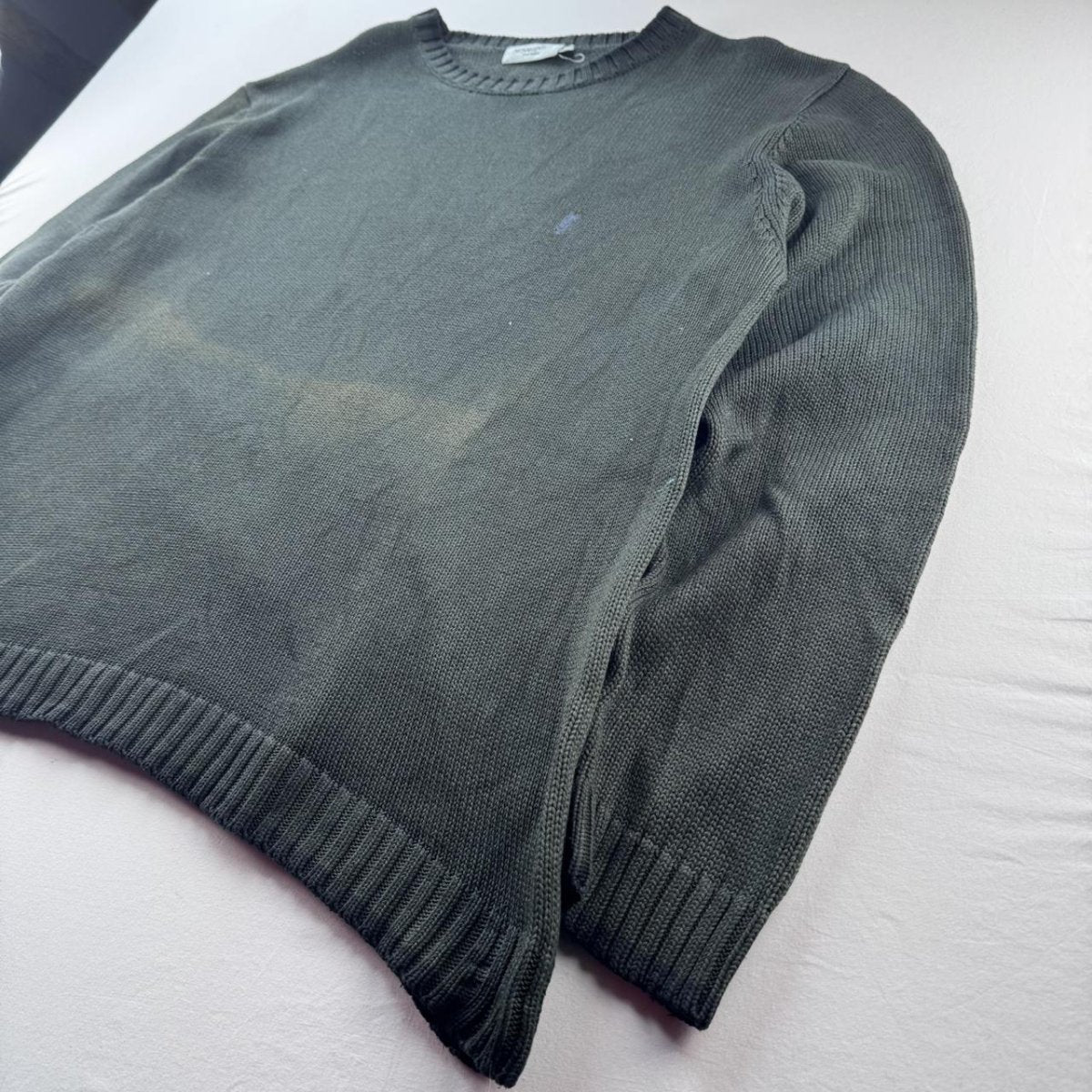 Yves Saint Laurent YSL Thick Embroidered Logo Two Tone Crewneck XL - Threads Uncovered