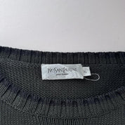 Yves Saint Laurent YSL Thick Embroidered Logo Two Tone Crewneck XL - Threads Uncovered