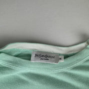 Yves Saint Laurent YSL Thin Mint Green Embroidered Logo Knitted Jumper XXL - Threads Uncovered