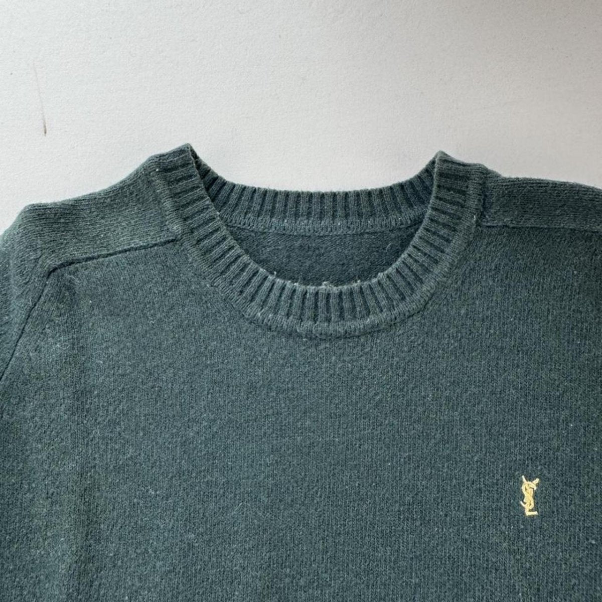 Yves Saint Laurent YSL Womens Embroidered Logo Woolen Jumper 12-14 - Threads Uncovered