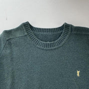 Yves Saint Laurent YSL Womens Embroidered Logo Woolen Jumper 12-14 - Threads Uncovered