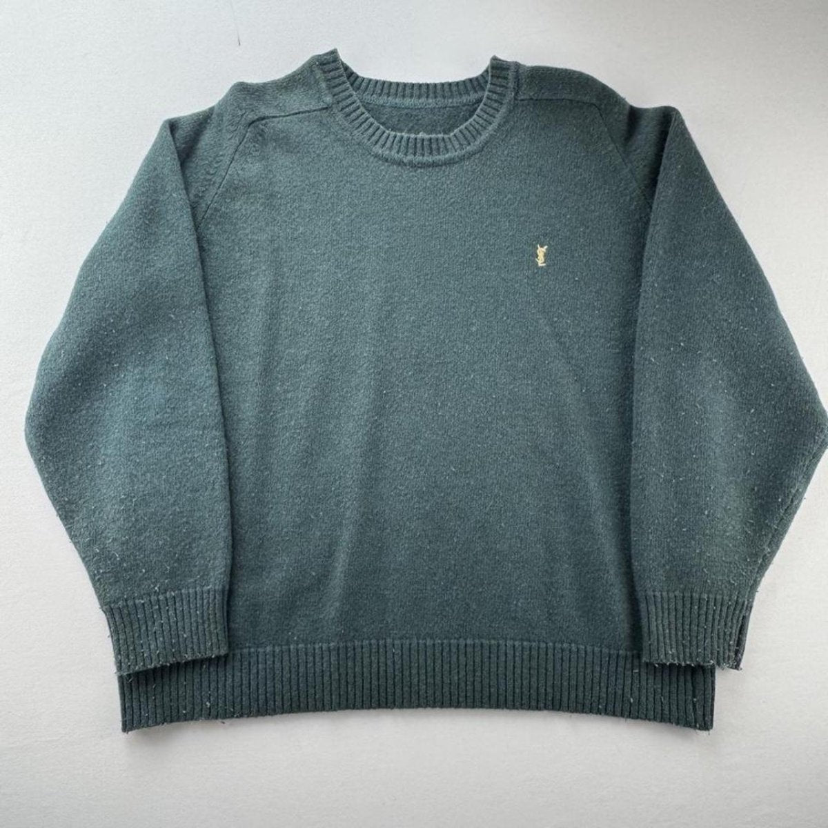 Yves Saint Laurent YSL Womens Embroidered Logo Woolen Jumper 12-14 - Threads Uncovered