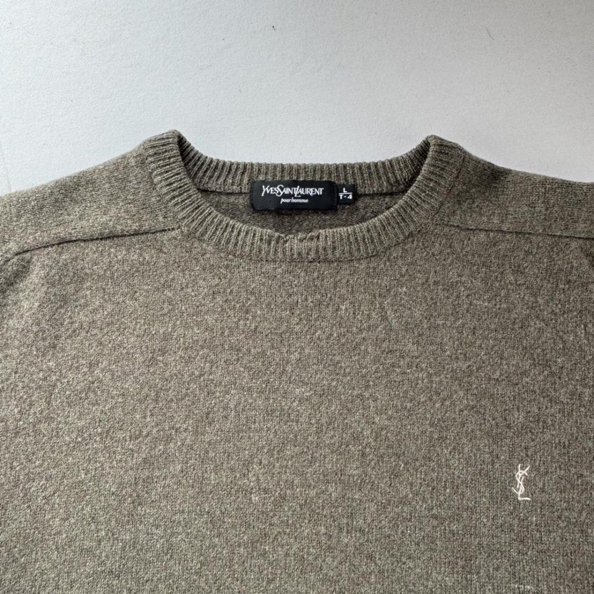 Yves Saint Laurent YSL Womens Embroidered Logo Woolen Jumper 14-16 - Threads Uncovered
