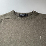Yves Saint Laurent YSL Womens Embroidered Logo Woolen Jumper 14-16 - Threads Uncovered