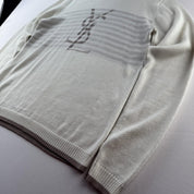Yves Saint Laurent YSL Wool Blend Cream and Brown Knitted Jumper L - Threads Uncovered