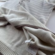 Yves Saint Laurent YSL Wool Blend Cream and Brown Knitted Jumper L - Threads Uncovered
